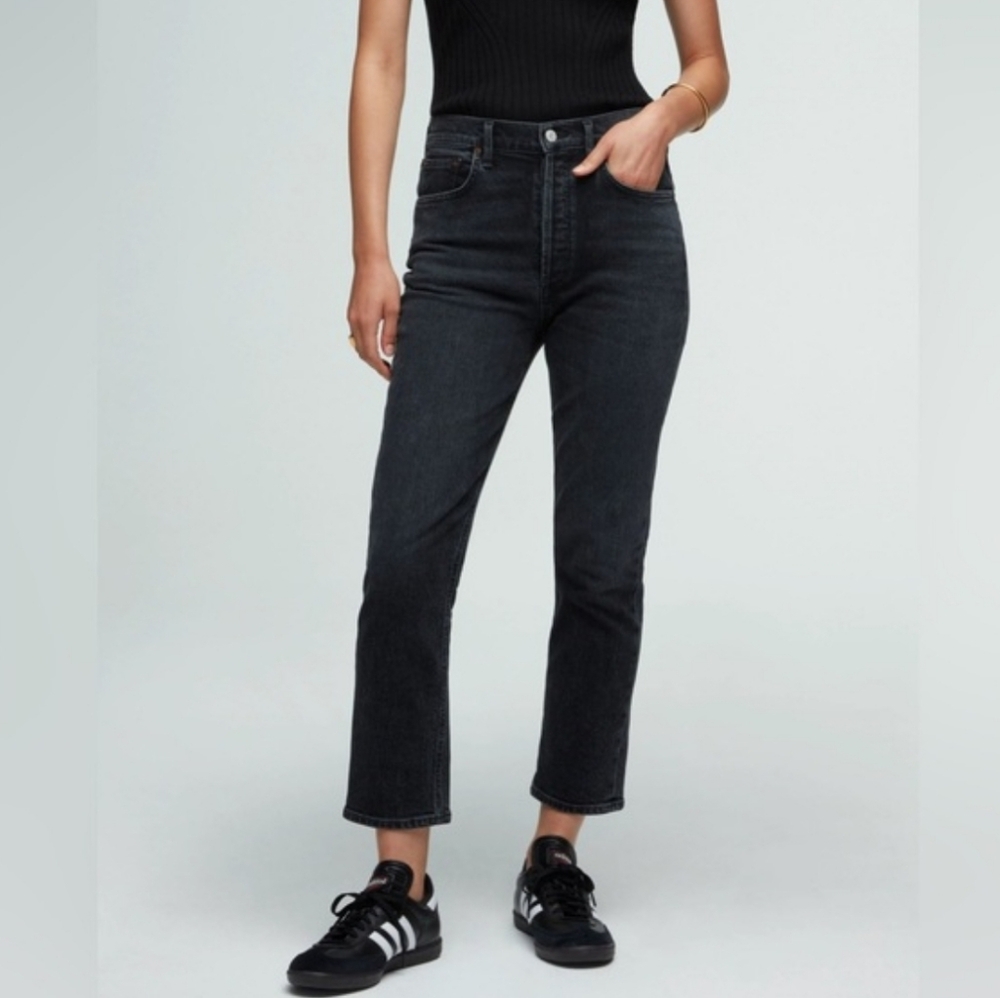 Agolde Riley Crop Jeans Stretch Black 27